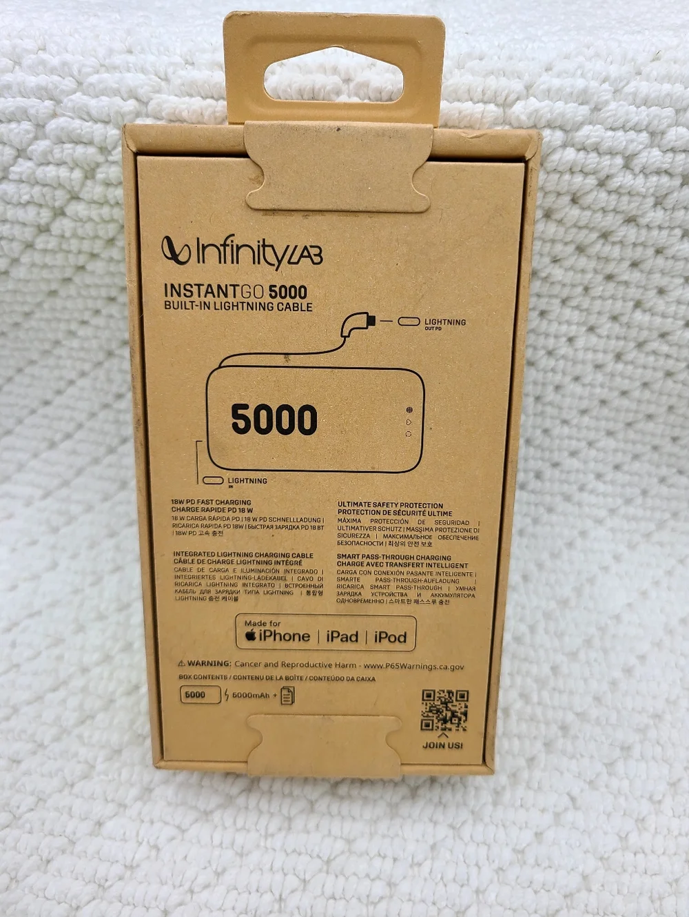 NFINITY InstantGo 5000 Portable Power Bank - Black with Lime Accent